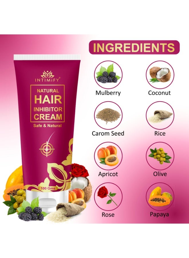 INTIMIFY Hair Inhibitor Cream, Hair Inhibitor Permanent, Hair Inhibitor For Women, Hair Inhibitor Permanent Cream, Hair Inhibitor For Men (100 Gm) - Image 2